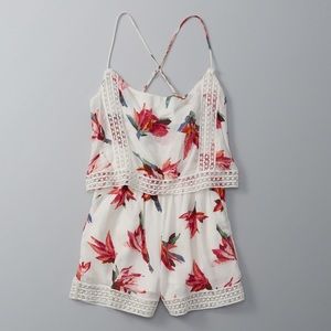 Abercrombie & Fitch white floral romper
